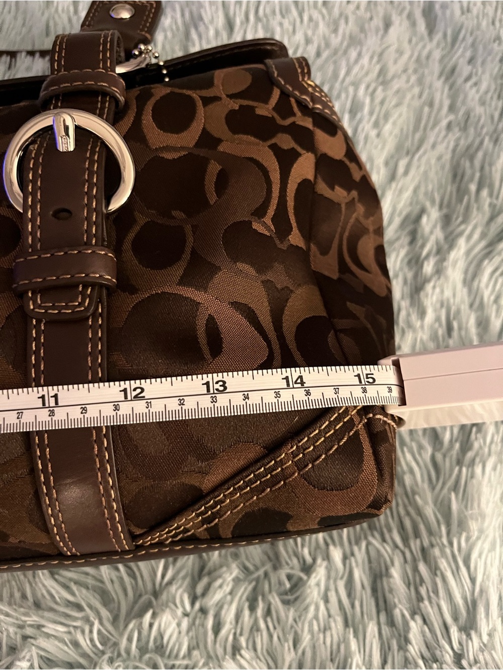 Coach Brown Signature Canvas Satchel Bag with Leather Trim STUNNING NWT - Picture 16 of 16